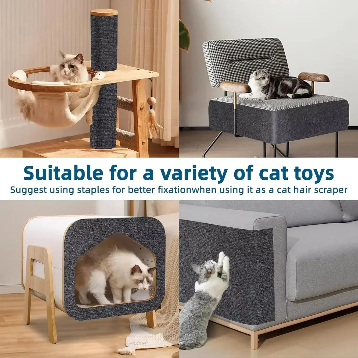 Cat Scratcher Cats Scratcher Pad Board Protection Trimmable Self-Adhesive Carpet Corner Wall DIY Cat Scratch Mat Sofa Protector