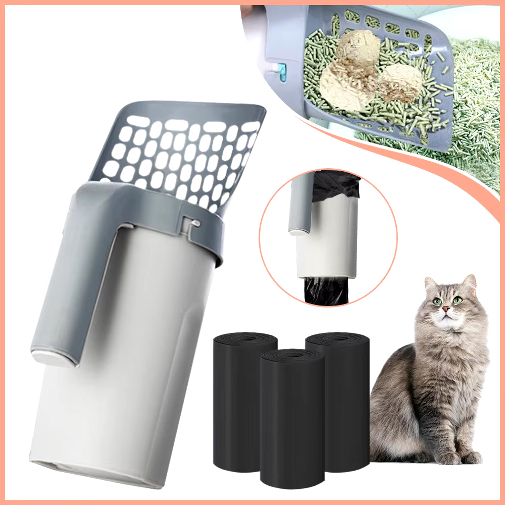 Cat Litter Scoop with Refill Bag for Pet Filter Clean Toilet Garbage Picker Cat Litter Box Self Cleaning Cat Supplies Accessory