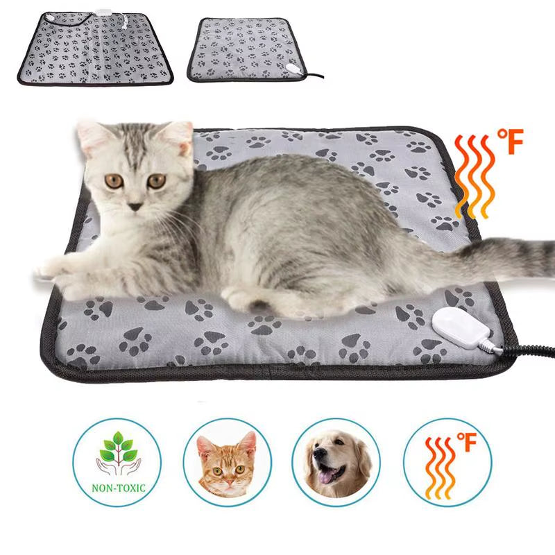 3-Speed Adjustable Heating Pad for Dog Cat Power-Off Protection Pet Electric Heated Warm Mat Bed Waterproof Bite-Resistant Wire